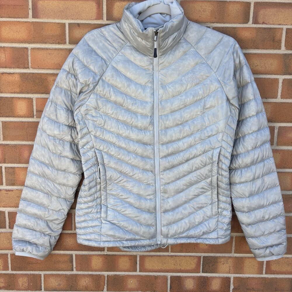THE NORTH FACE Womens Small Down Puffer Jacket 800 PRO Grey Stains